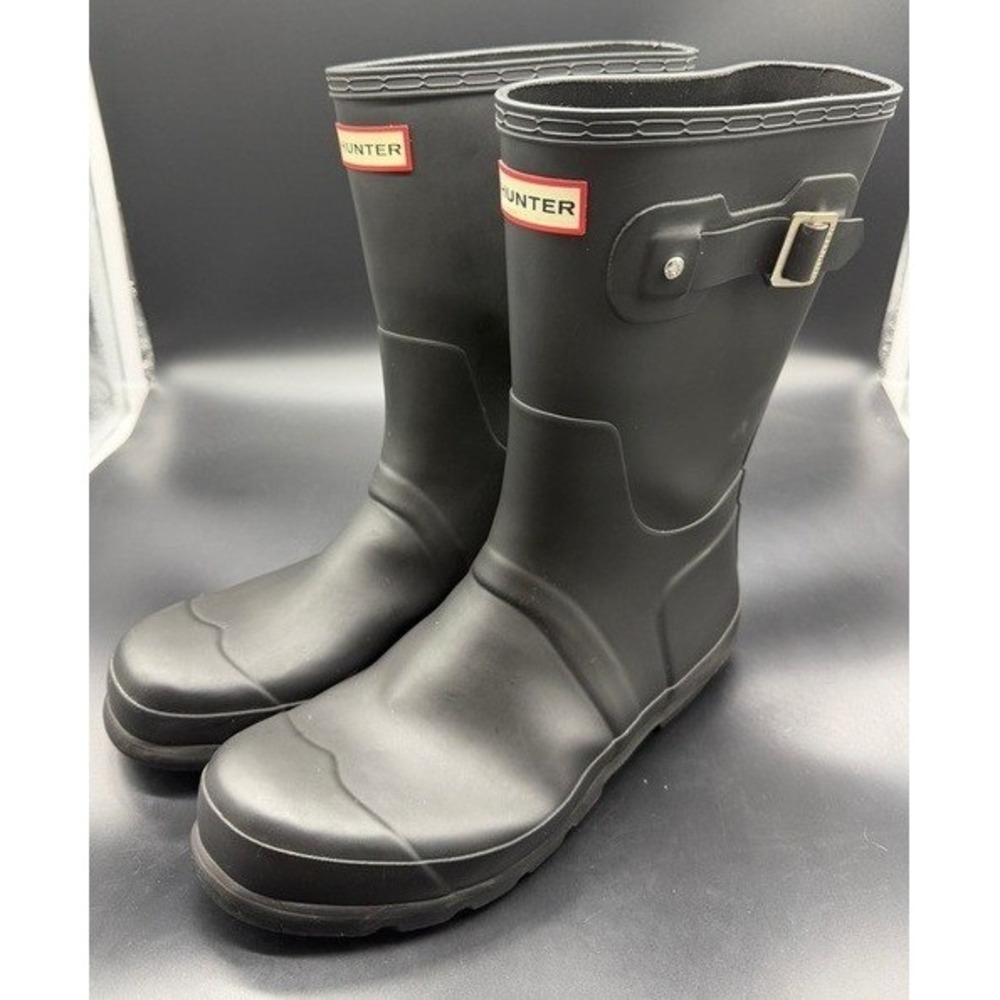 Hunter Mens Original Short Rain Boots Matte Black MFS9000RMA US 11M UK 10 EU 44